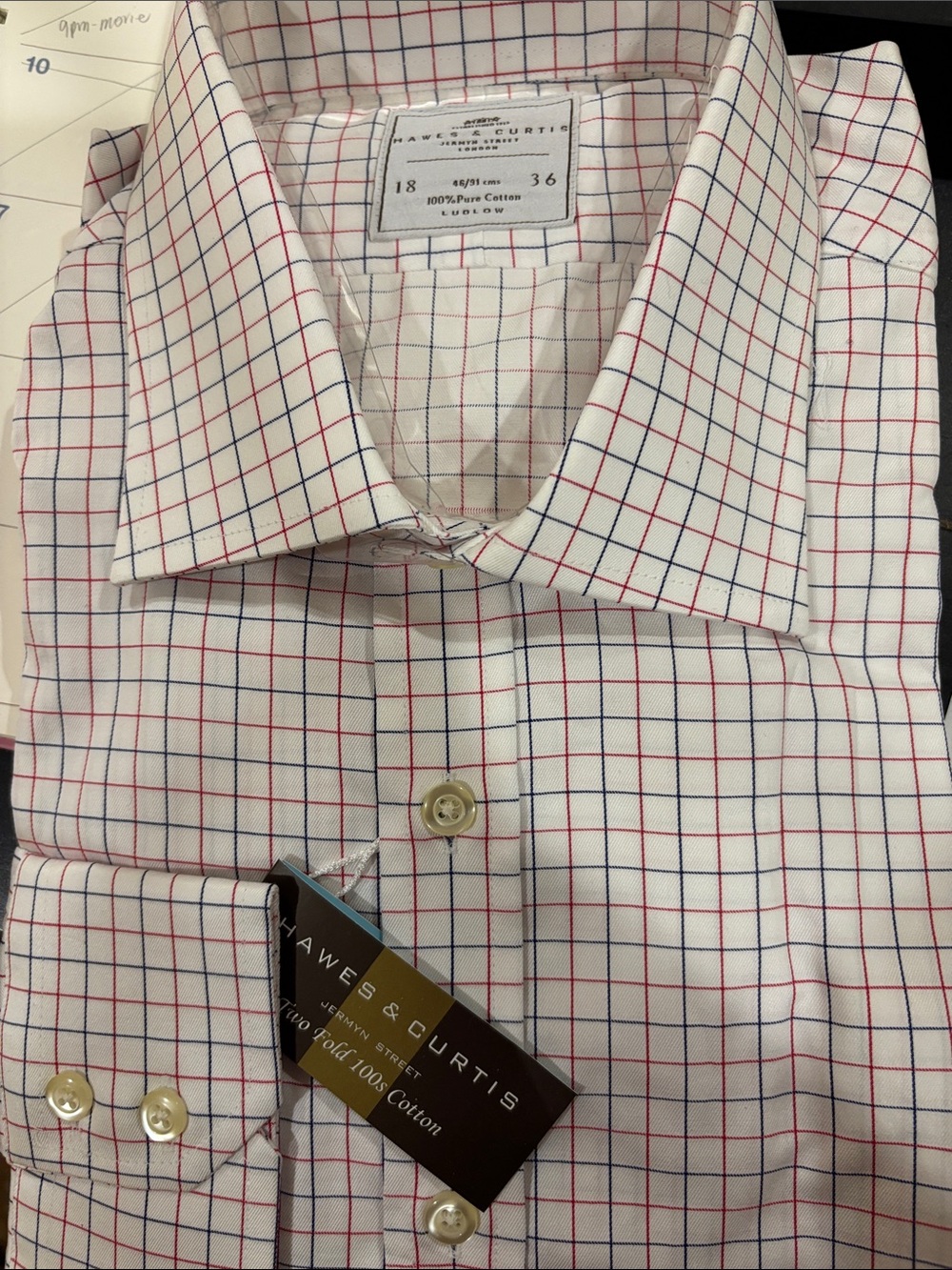 Hawes & Curtis -Dress Shirt -Checkered NWT